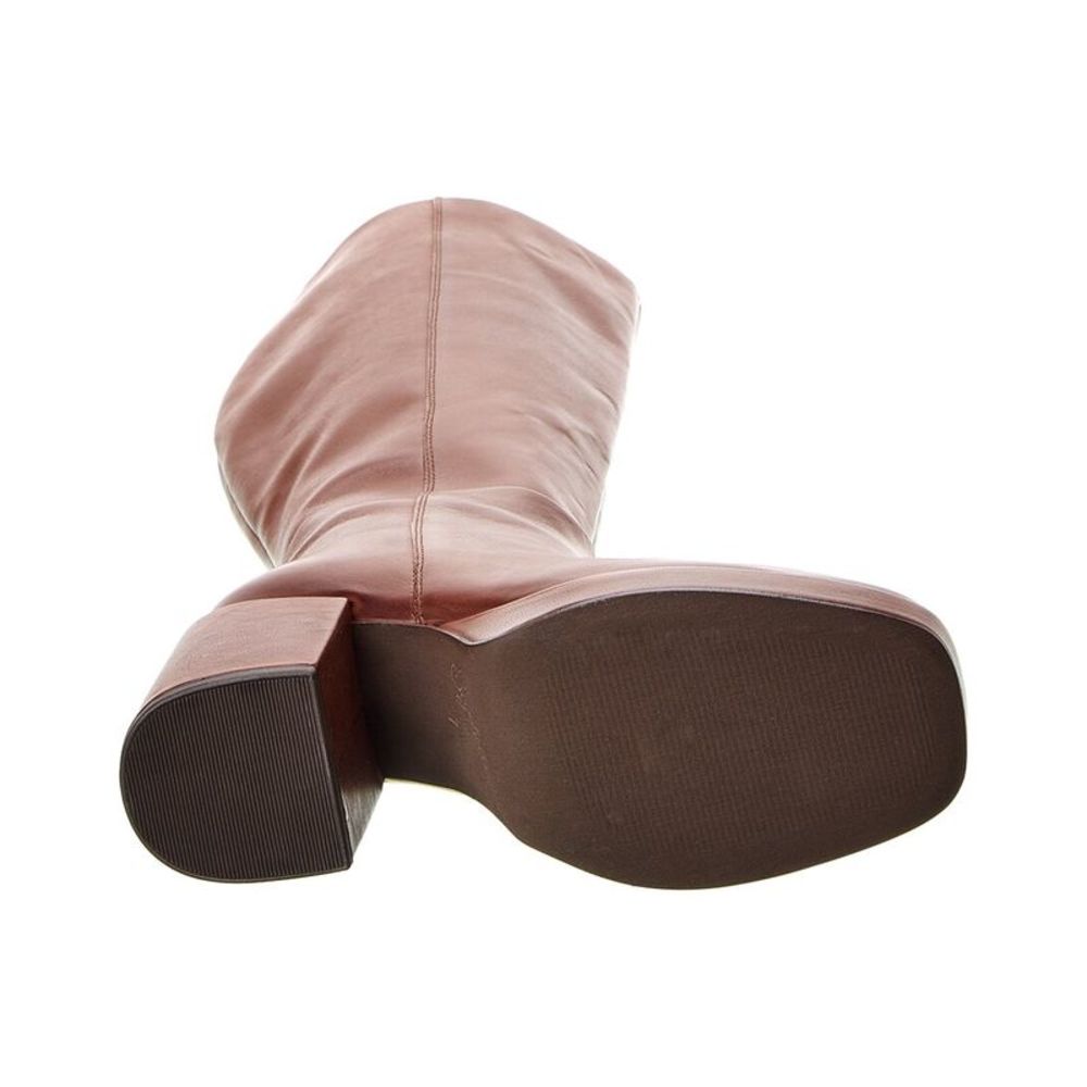 Elegant Brown Leather Knee-High Boots - Picture 4 of 5